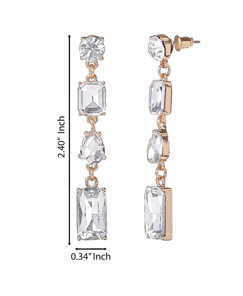 Jessica Simpson Crystal Cascade Statement Earrings