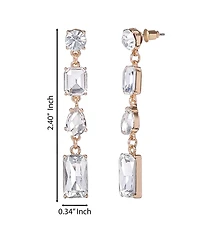Jessica Simpson Crystal Cascade Statement Earrings