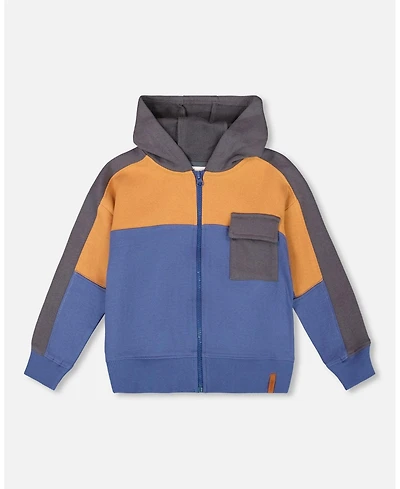 Deux par Big Boys Full Zip Fleece Color Block Sweatshirt