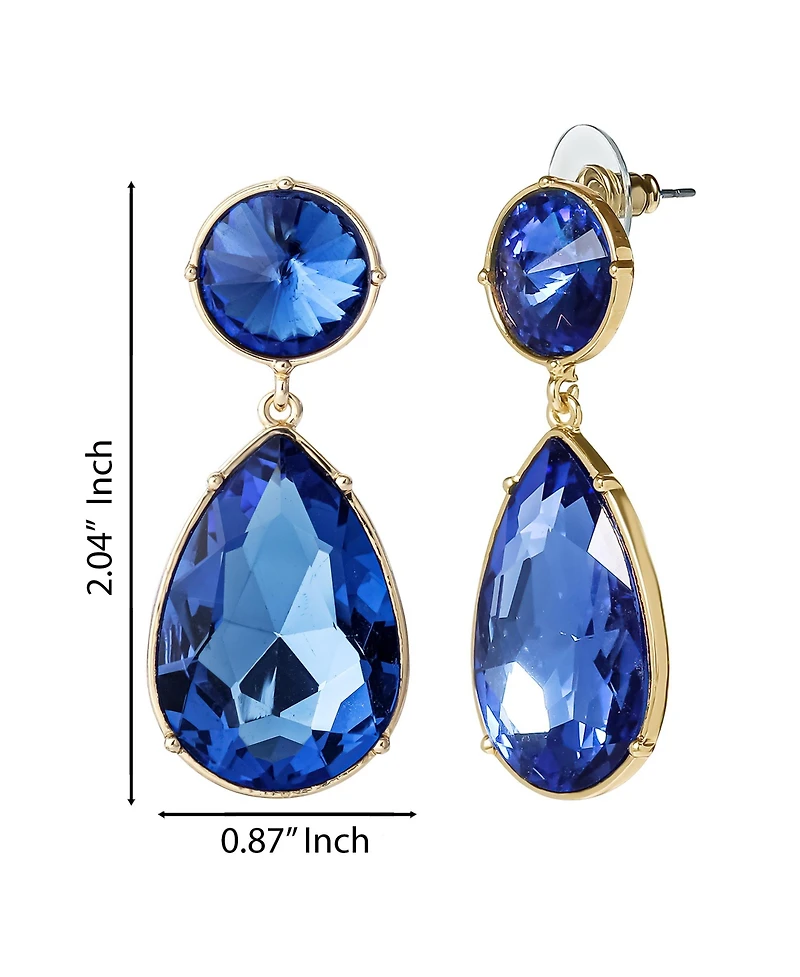 Jessica Simpson Blue Teardrop Statement Earrings