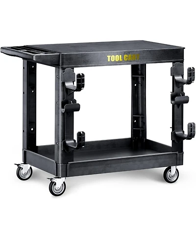 Silvel 46 in. 2 Tier Flat Top Rolling Tool Cart with Wheels, Industrial Commercial/ Service Tool Cart, Pp