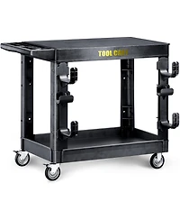 Silvel 46 in. 2 Tier Flat Top Rolling Tool Cart with Wheels, Industrial Commercial/ Service Tool Cart, Pp