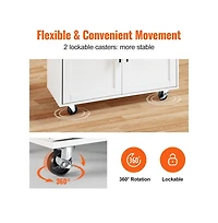 Slickblue Kitchen Cart with Wood Top, Storage Cabinet, Drop Leaf, and Rolling Wheels