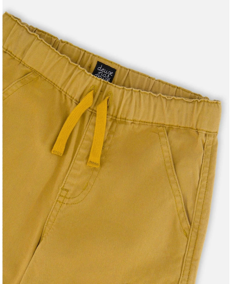 Deux par Toddler Boys Twill Jogger Cargo Pants Ochre - Toddler|Child