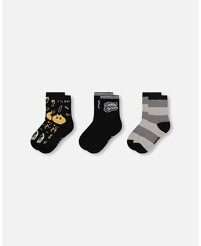 Deux par Boy 3-Pack Knit Socks Black - Toddler|Child