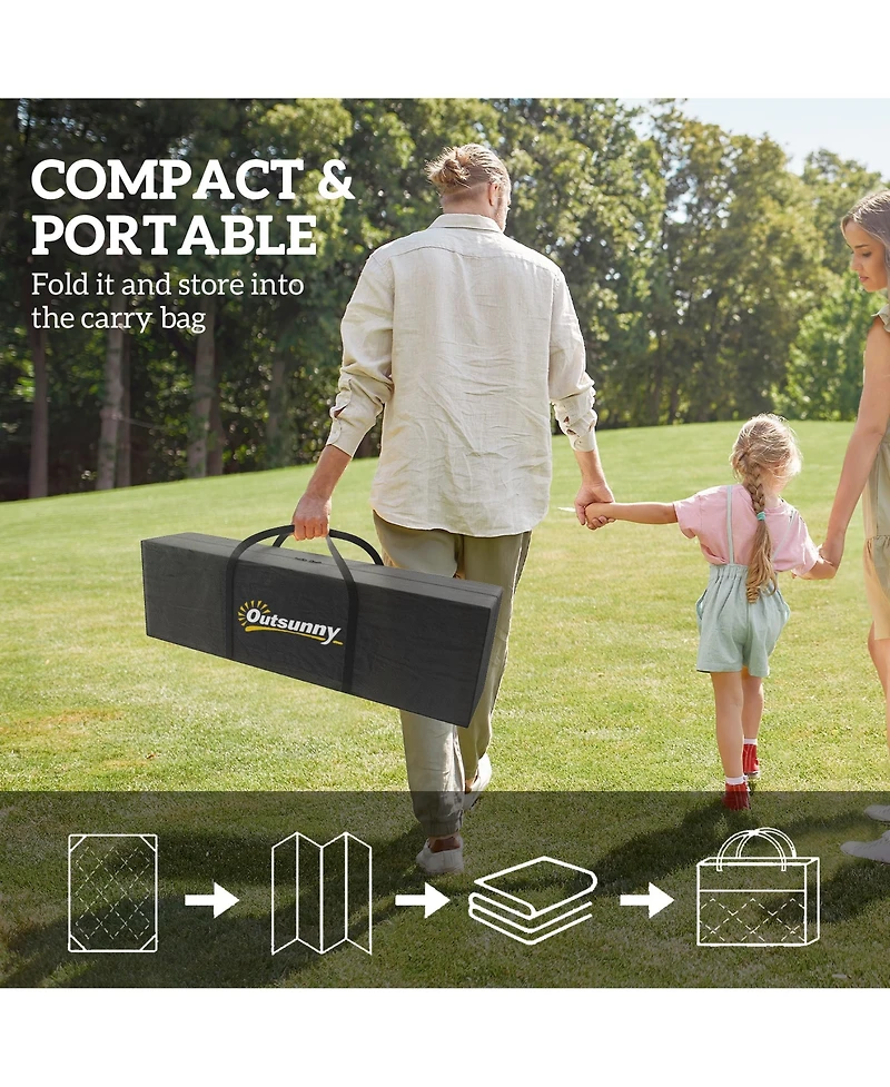 Outsunny Outdoor Rug, 9' x 18' Floor Mat, Rhombus