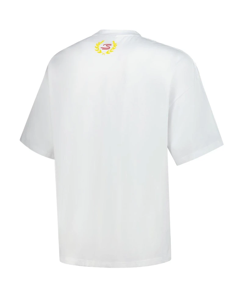 Ayrton Men's and Women's Senna White F1 Graphic Oversized T-Shirt