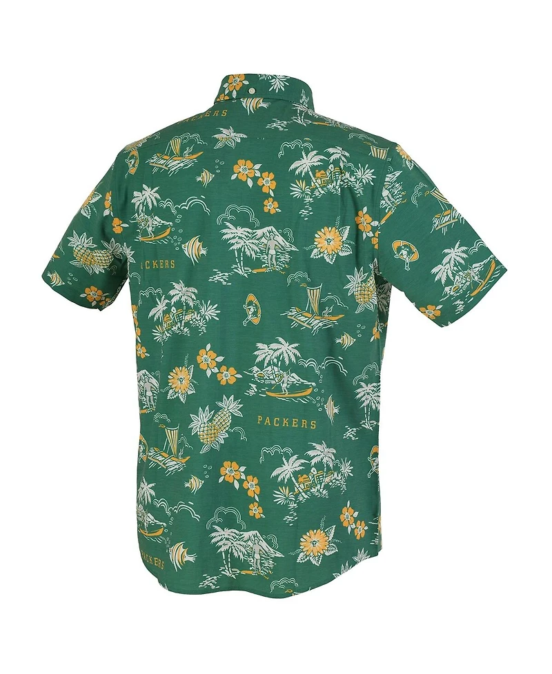 Reyn Spooner Men's Green Green Bay Packers Throwback Kekai Performance Button-Down Shirt