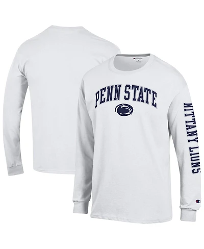 Champion Men's White Penn State Nittany Lions Arch Over Logo 2-Hit Long Sleeve T-Shirt