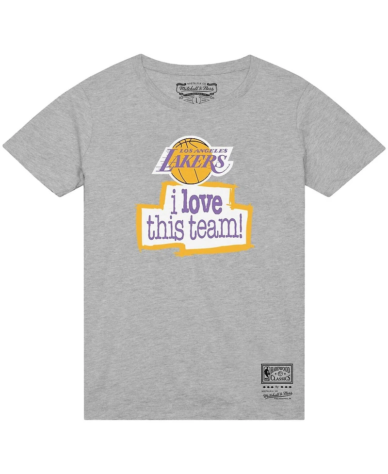 Mitchell & Ness Men's Heather Gray Los Angeles Lakers I Love This Team T-Shirt