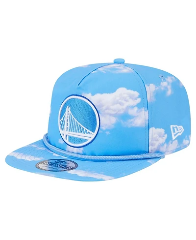 New Era Men's Light Blue Golden State Warriors Head in the Clouds Golfer Rope Adjustable Hat