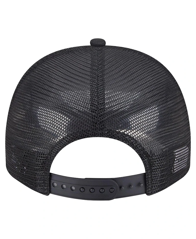 New Era Men's Black Miami Heat Team Rope A-Frame 9FIFTY Snapback Hat