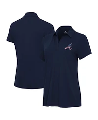 Antigua Women's Navy Atlanta Braves Independence Day Patriotic Logo Era Polo Shirt