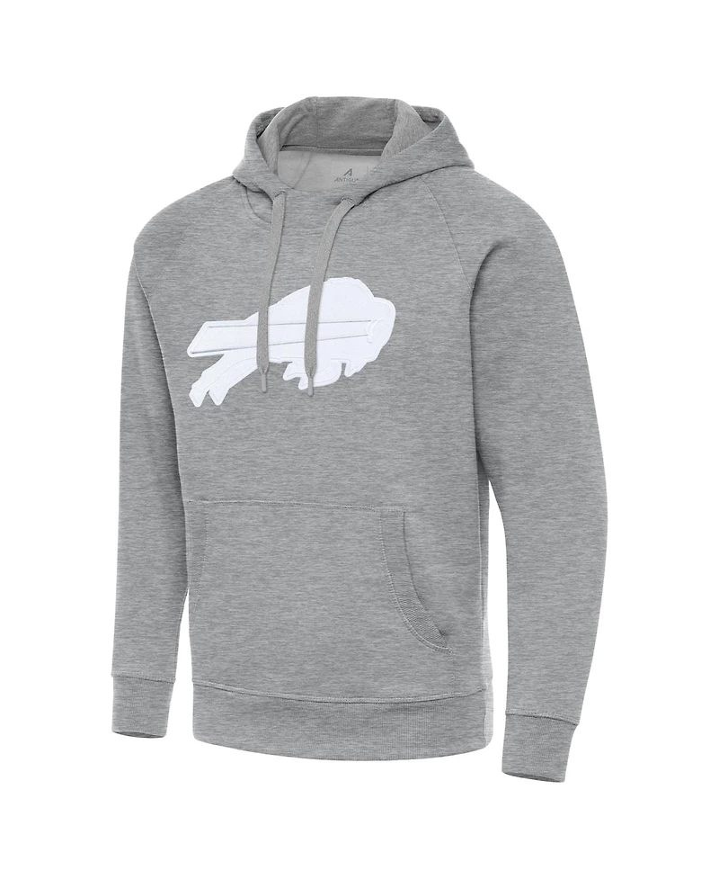 Antigua Men's Heather Gray Buffalo Bills Victory Pullover Hoodie