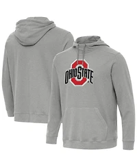 Antigua Men's Heather Gray Ohio State Buckeyes Cloud Pullover Hoodie