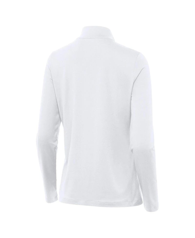 Antigua Women's White Michigan Wolverines Reprocess Quarter-Zip Sweatshirt