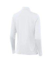 Antigua Women's White Michigan Wolverines Reprocess Quarter-Zip Sweatshirt