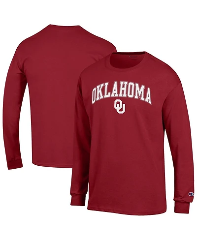 Champion Men's Crimson Oklahoma Sooners Arch Over Logo Long Sleeve T-Shirt