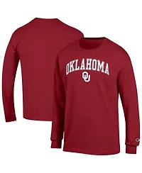 Champion Men's Crimson Oklahoma Sooners Arch Over Logo Long Sleeve T-Shirt
