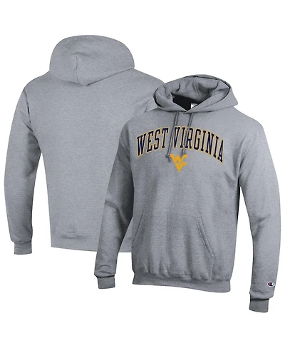 Champion Men's Heather Gray West Virginia Mountaineers Arch Over Logo Pullover Hoodie