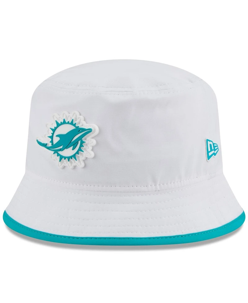 New Era Men's White Miami Dolphins 2025 Nfl Training Camp Stretch Bucket Hat