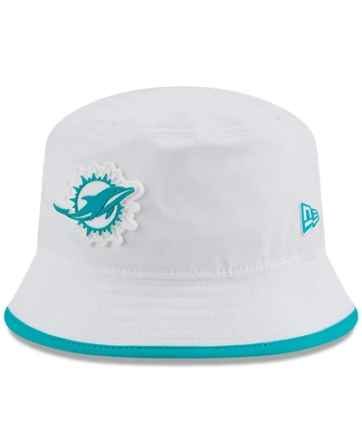 New Era Men's White Miami Dolphins 2025 Nfl Training Camp Stretch Bucket Hat