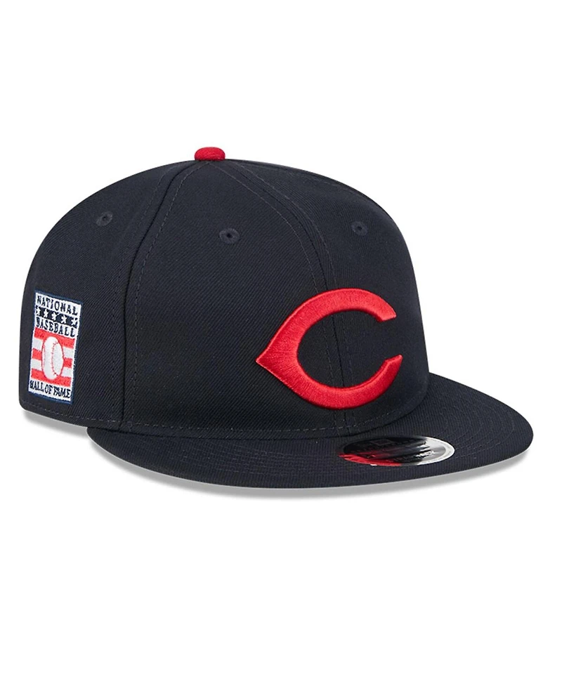 New Era Men's Navy Cleveland Guardians Baseball Hall of Fame Retro Crown 9FIFTY Adjustable Hat