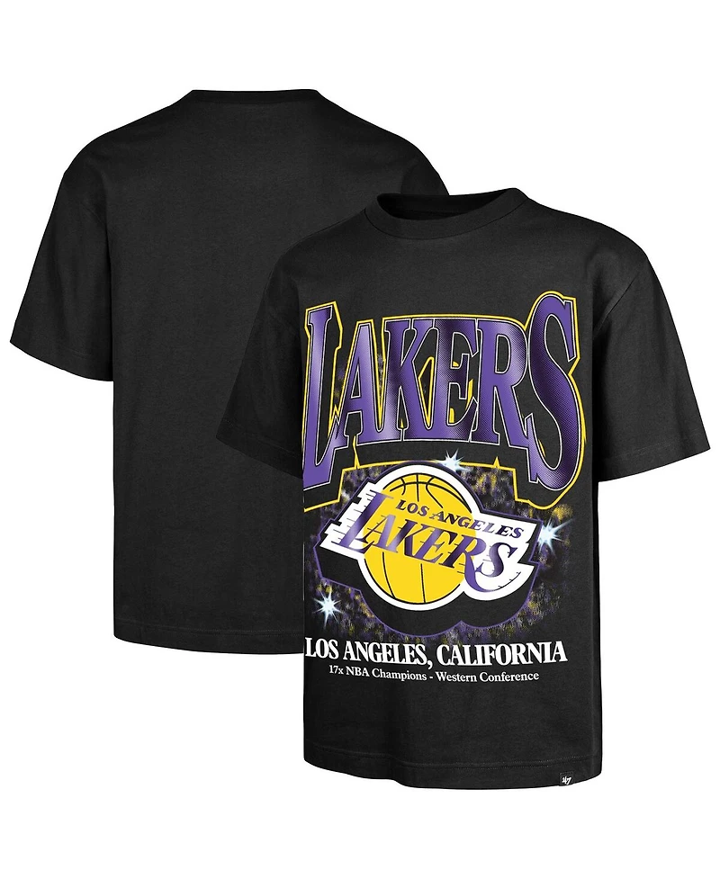 '47 Brand Men's Black Los Angeles Lakers Past Champs Collection Flashbulb Foundation T-Shirt