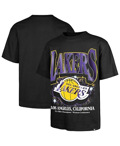 '47 Brand Men's Black Los Angeles Lakers Past Champs Collection Flashbulb Foundation T-Shirt