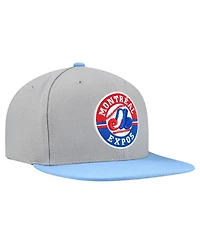 Mitchell & Ness Men's Gray Montreal Expos Cooperstown Collection Basic Flip Snapback Hat