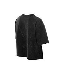 New Era Women's Black Pittsburgh Steelers Cropped Boxy Sport Classics Mineral Wash T-Shirt