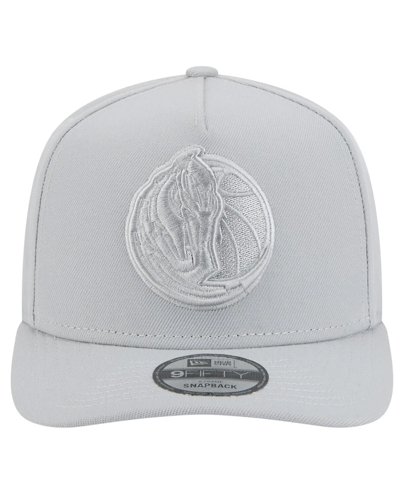 New Era Men's Gray Dallas Mavericks Colorpack A-Frame Pinch Front 9FIFTY Snapback Hat