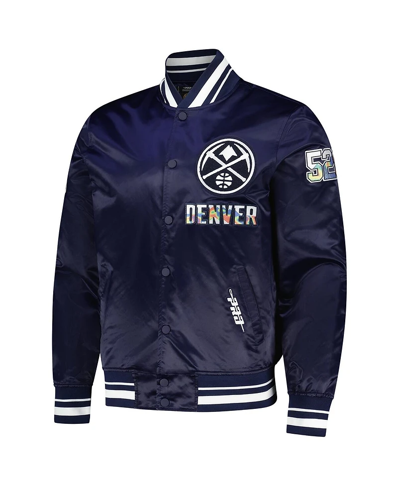 Pro Standard Men's Navy Denver Nuggets 2024/25 City Edition Chenille Satin Full-Snap Jacket