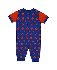 Outerstuff Baby Boys and Girls Blue New York Mets Full-Snap Coverall Bodysuit