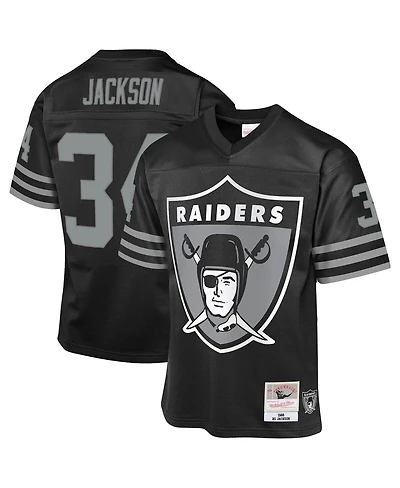 Mitchell & Ness Big Boys and Girls  Bo Jackson Black Las Vegas Raiders 1988 Throwback Fashion Jersey