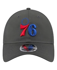 New Era Men's Charcoal Philadelphia 76ers Active Ripstop 9TWENTY Adjustable Hat