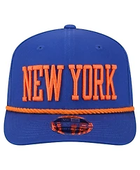 New Era Men's Blue New York Knicks Wordmark Rope 9SEVENTY Adjustable Hat