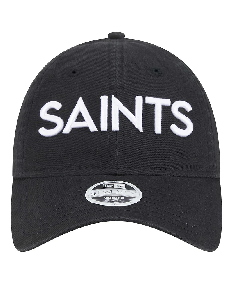 New Era Women's Black New Orleans Saints Cece 9TWENTY Adjustable Hat