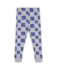 Outerstuff Toddler 2-Piece Heather Gray New York Giants Long Sleeve T-Shirt and Pants Sleep Set