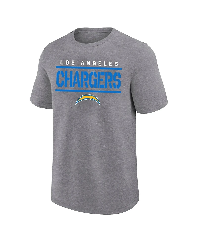 Fanatics Men's Heather Gray Los Angeles Chargers Big Tall Top Notch T-Shirt