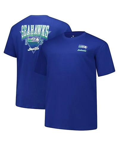 Fanatics Men's Royal Seattle Seahawks Big Tall Throwback Logo T-Shirt