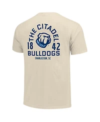 Image One Men's Cream Citadel Bulldogs Comfort Colors Mascot Overlay T-Shirt