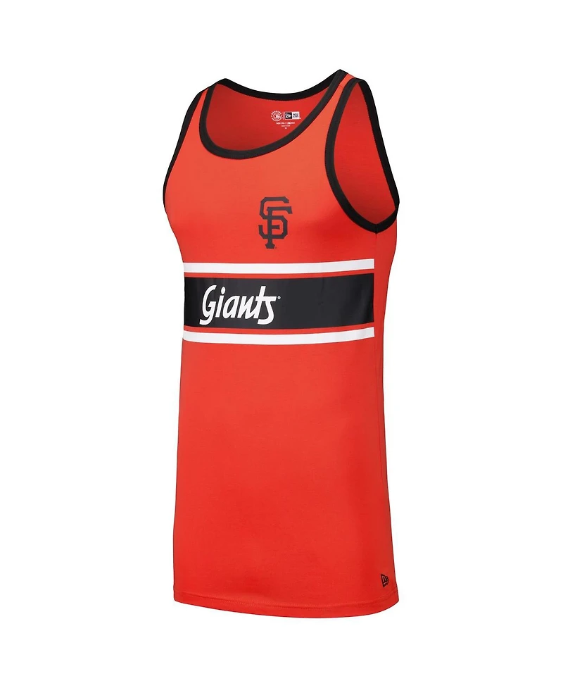 New Era Men's Orange San Francisco Giants Jersey Ringer Tank Top T-Shirt