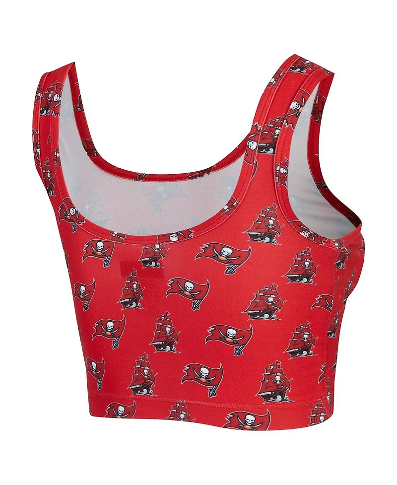 Concepts Sport Women's Red Tampa Bay Buccaneers Record Allover Print Bralette