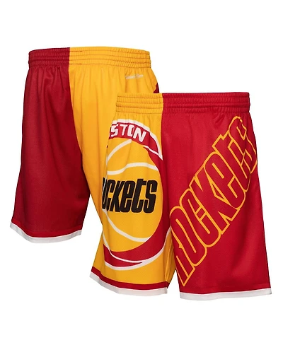 Mitchell & Ness Men's Gold Houston Rockets Big Face 5.0 Fashion Shorts