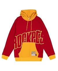 Mitchell & Ness Men's Red Houston Rockets Hardwood Classics Big Face 5.0 Pullover Hoodie