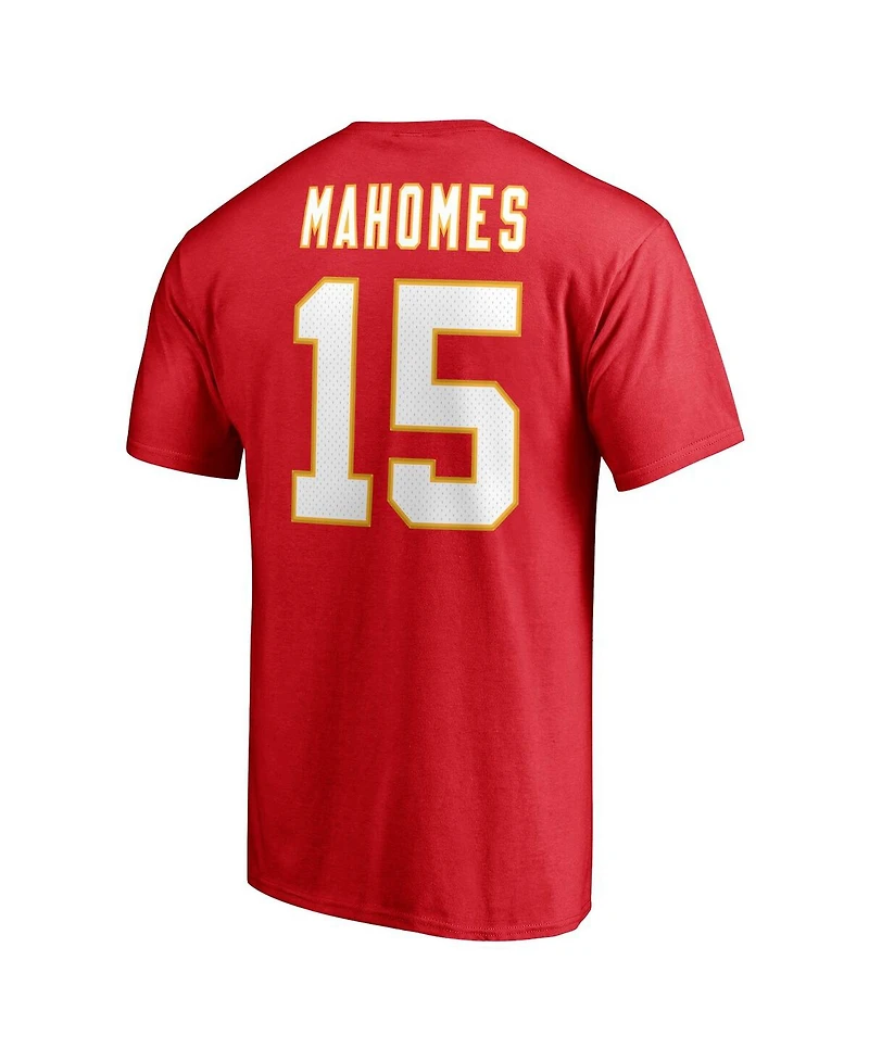 Fanatics Men's Patrick Mahomes Red Kansas City Chiefs Icon Player Name Number T-Shirt
