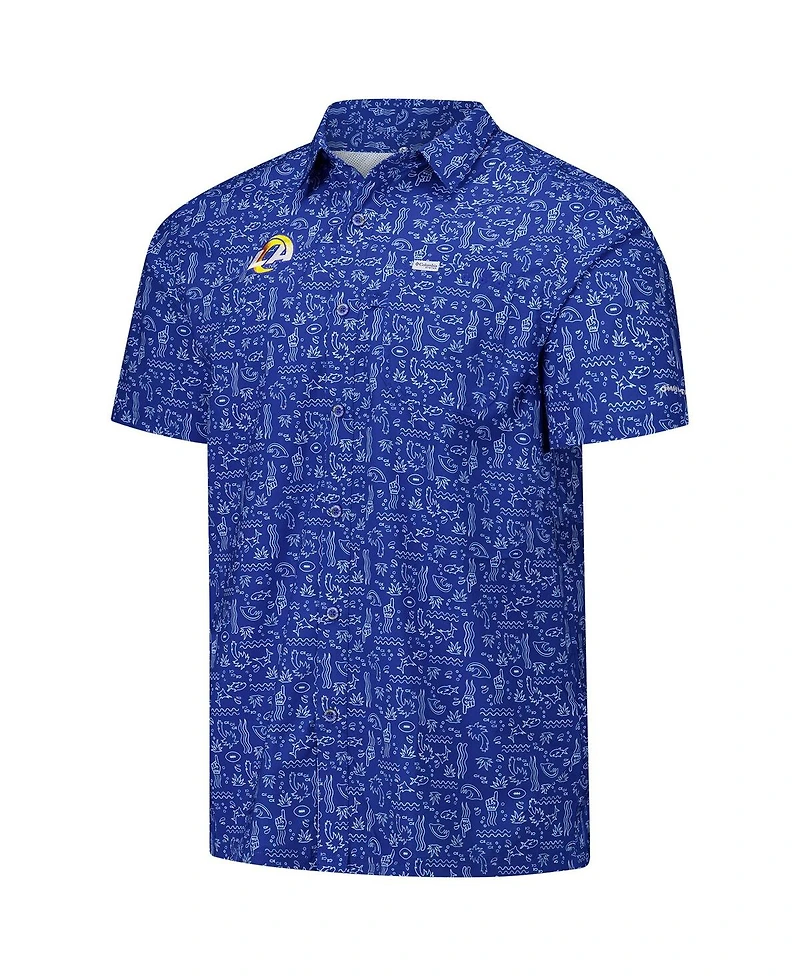 Columbia Pfg Men's Royal Los Angeles Rams Super Slack Tide Omni-Wick Button-Up Shirt