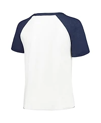 Soft As A Grape Women's White Houston Astros Plus Size Baseball Raglan T-Shirt