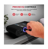 Pyle Bluetooth Mini Blue Compact Audio Amplifier - Aux Input, Push-Type Terminals, Includes Power Adapter, 90 Watt Amp